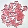 25 15mm Transparent True Pink Flower Beads